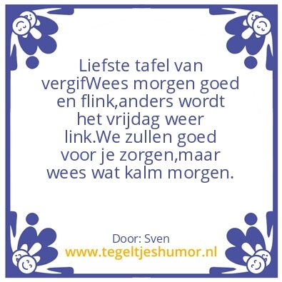 Tegeltje: VERGIFTAFELTJE