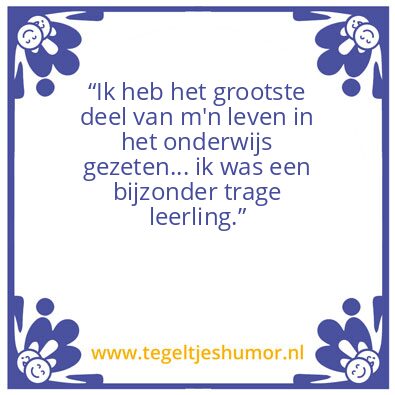 Tegeltje: Onderwijs