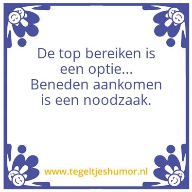 Tegeltje: Noodzaak