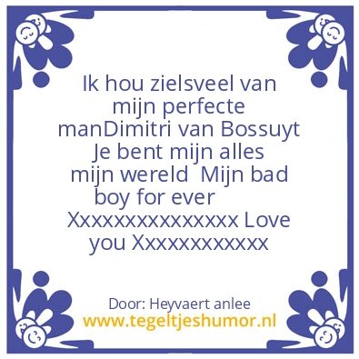 Tegeltje: Mijn schatje
