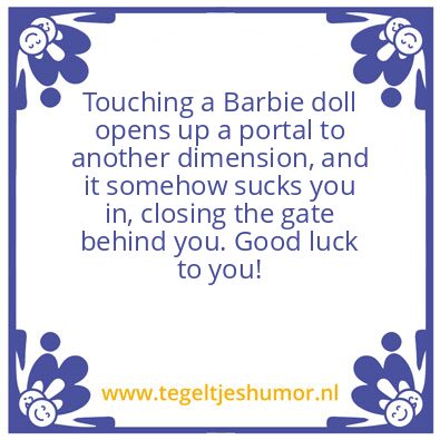 Tegeltje: Barbie