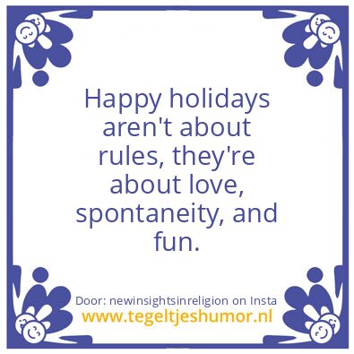 Tegeltje: Happy holidays …