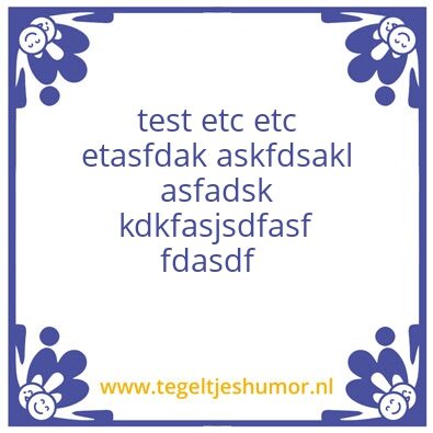 Tegeltje: test