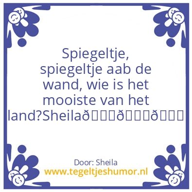 Tegeltje: Spiegeltje