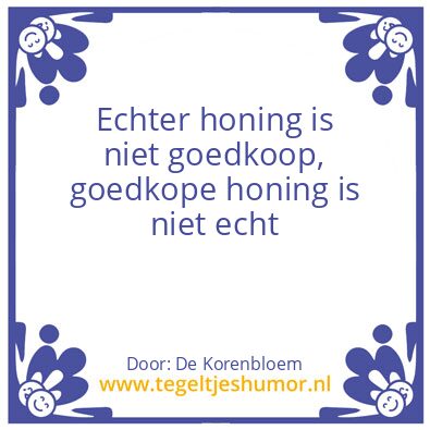 Tegeltje: Honing
