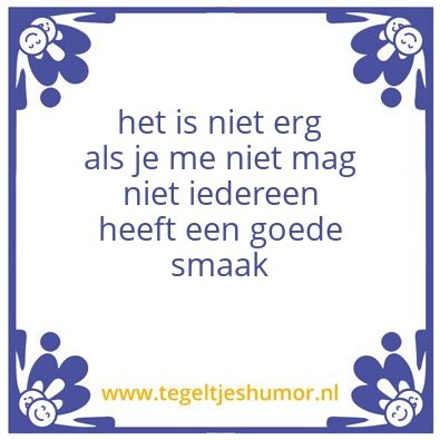 Tegeltje: smaak