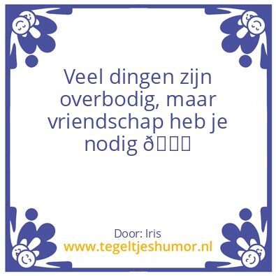 Tegeltje: Vriendschap