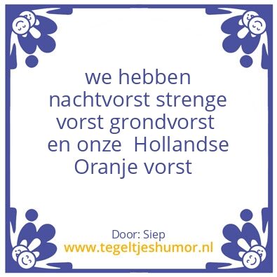Tegeltje: Oranje vorst