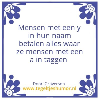 Tegeltje: Mensen met een y