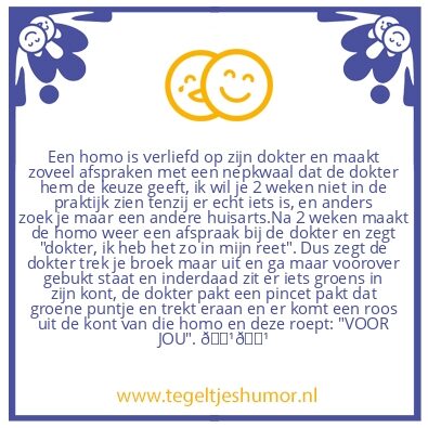 Tegeltje: Verliefd op zijn dokter