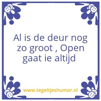 Tegeltje: Deurtje
