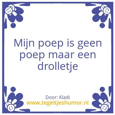 Tegeltje: Poep