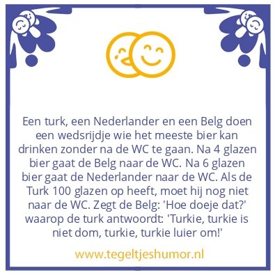 Tegeltje: Bier drinken wedstrijd