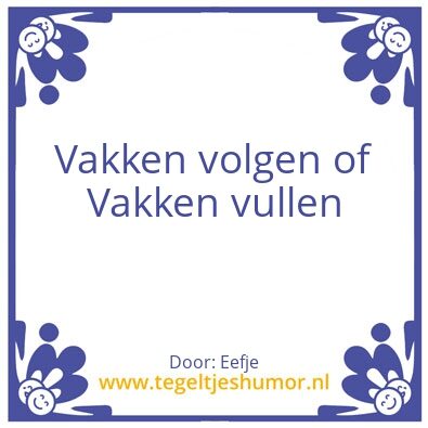 Tegeltje: Vakken