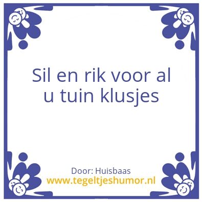 Tegeltje: Groene vingers