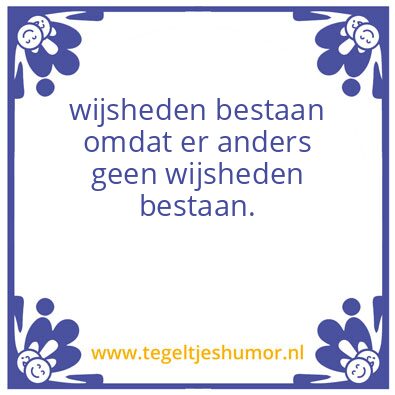 Tegeltje: wijsheid