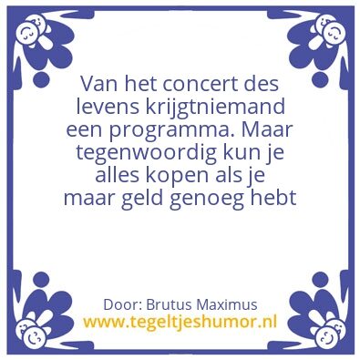 Tegeltje: Concert