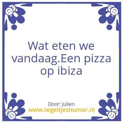 Tegeltje: Wat eten we vandaag