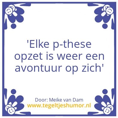 Tegeltje: P-thesis