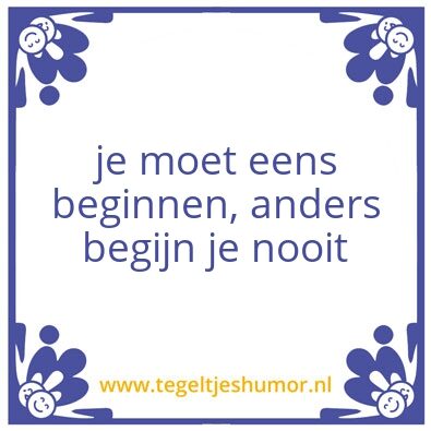 Tegeltje: beginnen