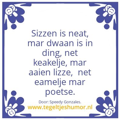 Tegeltje: Geen woorden, maar daden.