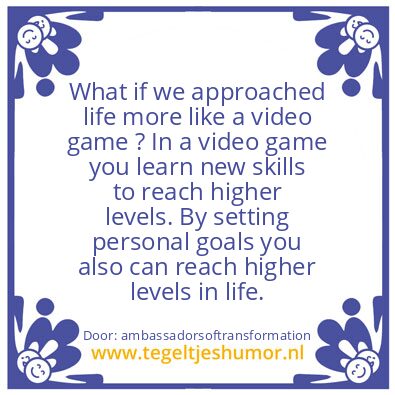 Tegeltje: Life Like A game ?