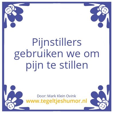 Tegeltje: pijnstillers