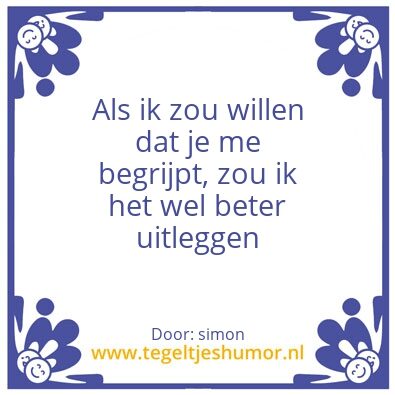 Tegeltje: begrepen