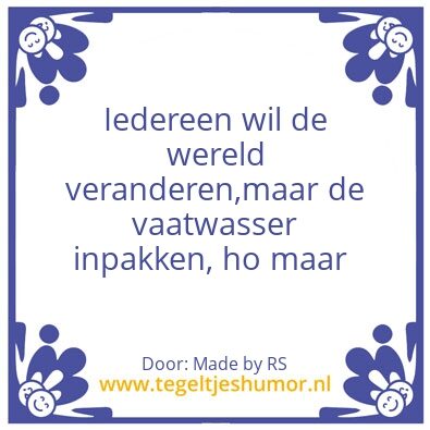 Tegeltje: Vaatwasser
