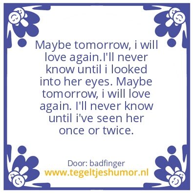 Tegeltje: badfinger