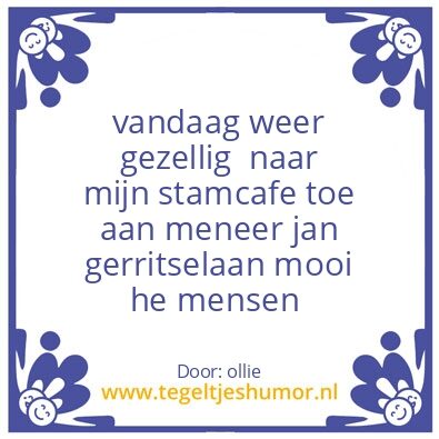 Tegeltje: stamcafe