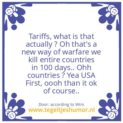 Tegeltje: USA First :