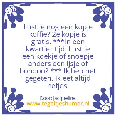 Tegeltje: Eten