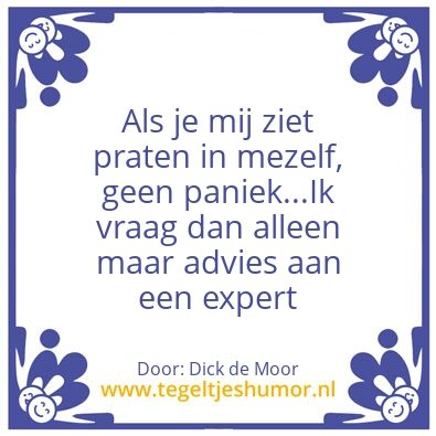 Tegeltje: Dick de moor
