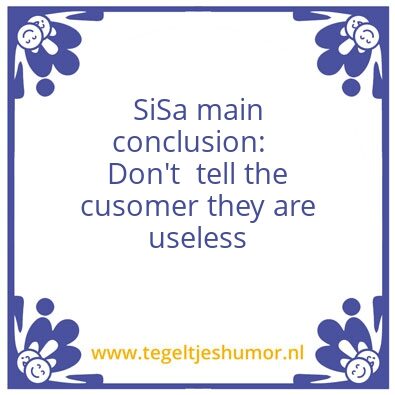 Tegeltje: SiSa conclusion: