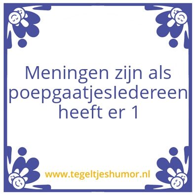 Tegeltje: Poepgat