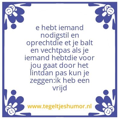 Tegeltje: Vrinden
