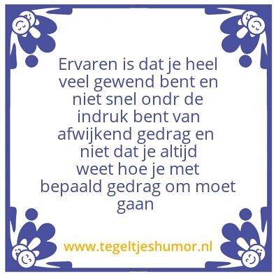 Tegeltje: Functie iemand met ervaring
