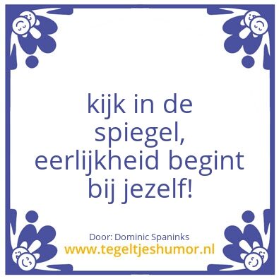 Tegeltje: eerlijkheid
