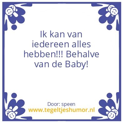 Tegeltje: speen