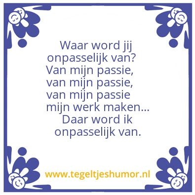 Tegeltje: Zeg ken jij de mosselman?