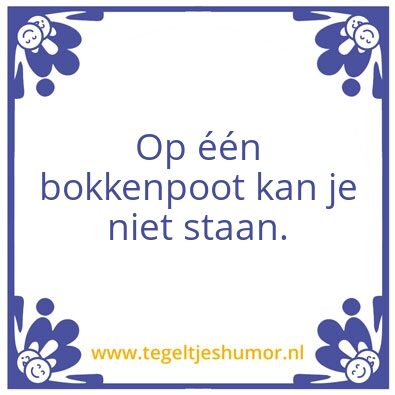 Tegeltje: Bokkenpoot