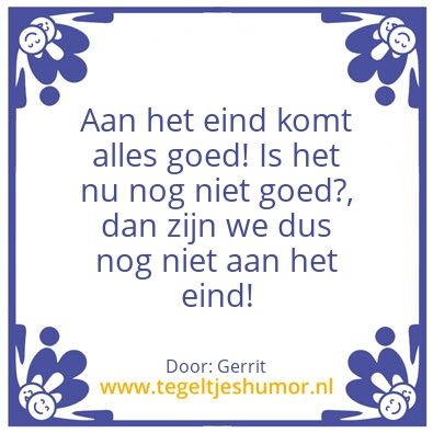 Tegeltje: alles komt goed