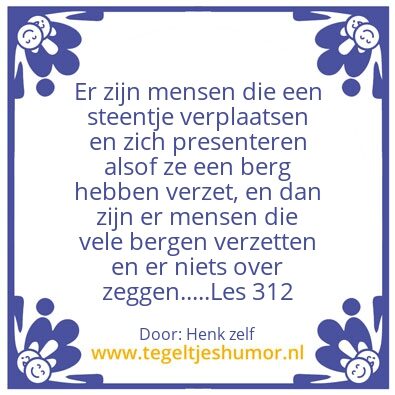 Tegeltje: Alweer een rake