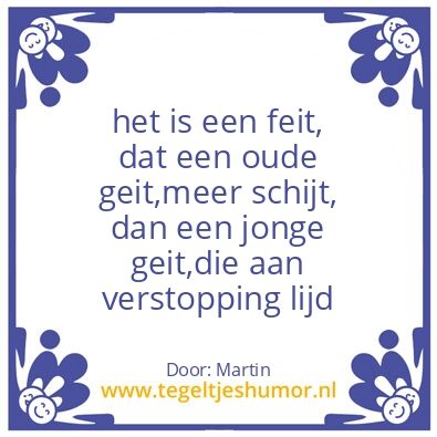 Tegeltje: feit