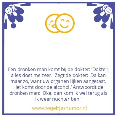 Tegeltje: Dronken man