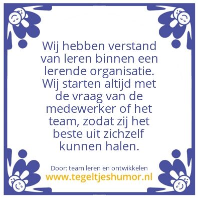 Tegeltje: visie op leren en ontwikkelen