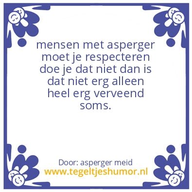 Tegeltje: asperger