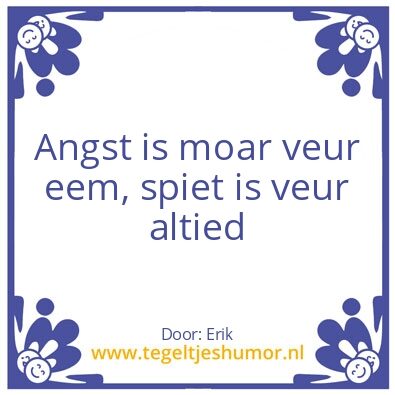 Tegeltje: En zo ist