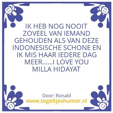 Tegeltje: Milla Hidayat